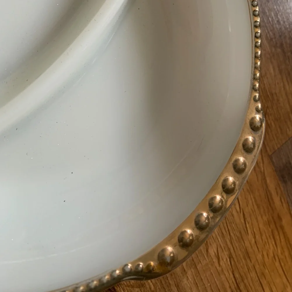 40's Fire King Milk Glass Divided Dish